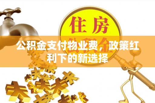 西峡公积金支付物业费，政策红利下的新选择