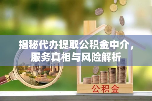 西峡揭秘代办提取公积金中介，服务真相与风险解析